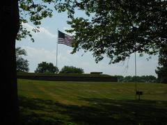 Governors Island in New York City with surrounding waters and skyline