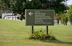 Information sign at Fort Wayne in Detroit, Michigan