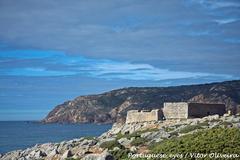 Forte do Guincho ruins overlooking Abano Beach in Cascais, Portugal