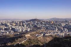 Downtown Seoul from Inwangsan mountain in 2023