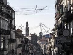 A scenic view of Porto, Portugal in January 2018 featuring the Douro River and traditional buildings along the riverbank