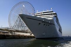 SEVEN SEAS MARINER docked at Tenpozan Wharf in Osaka harbor