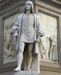 Statue of Cesare da Sesto at the Leonardo da Vinci monument, Milan