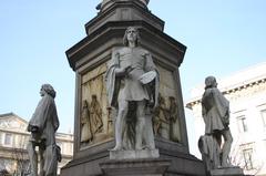 Monument to Leonardo da Vinci in Milan, detail of Giovanni Antonio Boltraffio