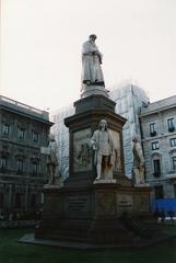 Leonardo da Vinci monument in Milan, Italy