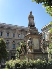 Monument of Leonardo da Vinci in Milan, Italy