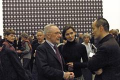 Gerhard Richter at the opening of his retrospective in Düsseldorf