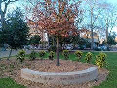 COVID-19 victim memorial with white crosses and flowers