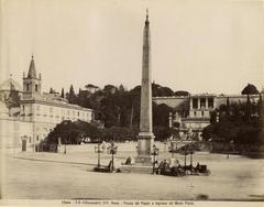 Piazza del Popolo and entrance of Monte Pincio in Rome