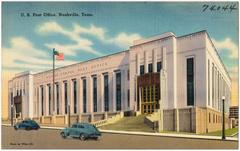 Vintage postcard of U.S. Post Office in Nashville, Tennessee