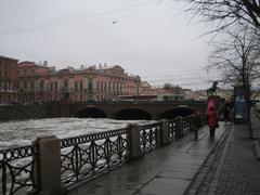 Anichkov Bridge in Saint Petersburg in winter