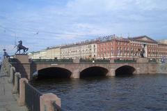 Anichkov Bridge view from Anichkov Palace Saint Petersburg Russia