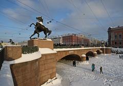 Anichkov Bridge in Saint Petersburg, Russia