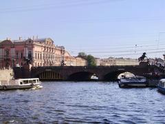 Anichkov Bridge over Fontanka River in Saint Petersburg