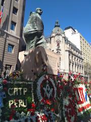 Statue of Salvador Allende in the Plaza de la Constitución in Chile