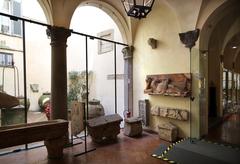 Casa Museo Ivan Bruschi with sculptures in the courtyard in Arezzo