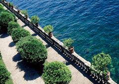 Balustrade with planters in Isola Madre Botanical Garden