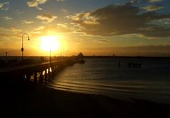 sunset over St Kilda Pier in Australia