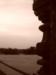 Detailed view of an entrance gate jamb of an ASI monument