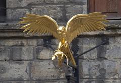 Gladstone's Land Golden Hawk statue in Edinburgh