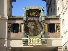 Ankeruhr in Vienna, a masterpiece of Vienna Jugendstil located at Hoher Markt