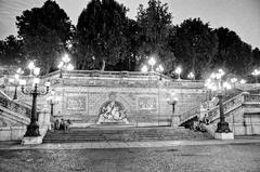 Monument at Giardino della Montagnola in Bologna at night