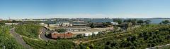 Governors Island aerial view with Manhattan skyline