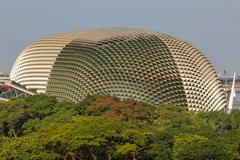 Dome of the Esplanade – Theatres on the Bay above foliage