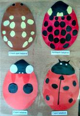 card cutout ladybirds for children's nature trail