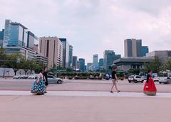 Gwanghwamun Plaza as seen from Gwanghwamun in August 2018