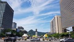 Gwanghwamun with Bugaksan Mountain in the background