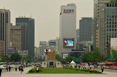 Gwanghwamun Plaza and surroundings in Seoul, Korea, May 2012