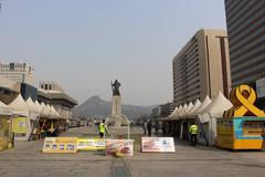 Memorial place of the MV Sewol on Gwanghwamun Plaza in 2018