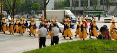 Chwitadae Korean traditional marching band performing outdoors