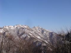 Scenic view of Cheonwangbong peak at Kyeryongsan National Park