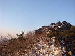 Kyeryongsan mountain landscape with forested slopes in South Korea