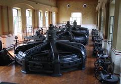 Interior view of Crespi d'Adda hydroelectric power plant