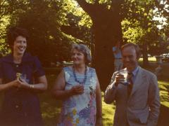 Mrs. Washington Bowie V, Nancy Schamu, and Walter Mackie at Hampton event in 1978