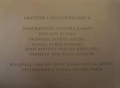 Gratitude plaque to benefactors of the Museu de Belles Arts de Castelló