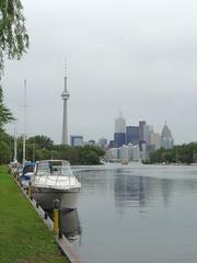 view of CN Tower from Hanlan's Point on Toronto Islands