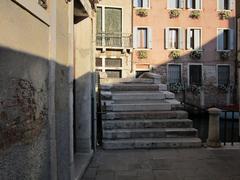 Venice Cannaregio water canal with traditional buildings