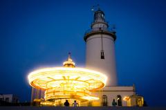 Colorful carrousel with horses