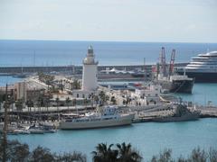 Port of Málaga viewed from Gibralfaro in Málaga