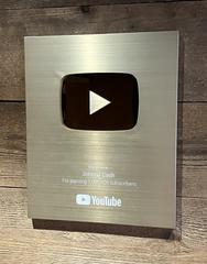 Gold YouTube Play button in Johnny Cash Museum