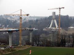 Scenic view of Fribourg city with Sarine River and historic buildings