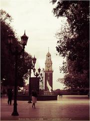 Esplanade on Plaza San Martín with the English Clock Tower in the distance