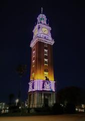 La Torre Monumental at night in Retiro, Buenos Aires, Argentina