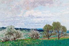 Blossoming trees in Deutschlandsberg by Alfred Zoff