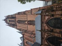 Saint Bartholomew Church entrance and tower in Frankfurt am Main