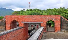 Cihou Fort at Cijin with traditional Chinese red-tiled structures